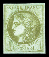 * N°39Ca, 1c Olive Clair Rep 3. TB  Qualité: *  Cote: 200 Euros - 1870 Emisión De Bordeaux