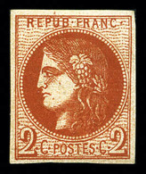 * N°40Ba, 2c Rouge-brique Report 2, Très Belle Nuance Intense. SUP (signé Brun/certificat)  Qualité: *  Cote: 1300 Euros - 1870 Bordeaux Printing