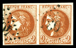 O N°40Bd, 2c Brun-rouge-foncé En Paire. TTB (certificat)  Qualité: O  Cote: 760 Euros - 1870 Bordeaux Printing