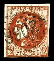O N°40Bf, 2c Rouge-brique Foncé. TB. R. (signé Scheller/Calves/certificat)  Qualité: O  Cote: 1600 Euros - 1870 Ausgabe Bordeaux
