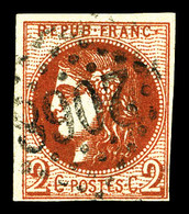 O N°40Bf, 2c Rouge-brique Foncé. TB. R. (signé Scheller/Calves/certificat)  Qualité: O  Cote: 1600 Euros - 1870 Emission De Bordeaux