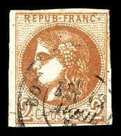 O N°40Bg, 2c Chocolat-clair Report 2, Belle Nuance. TTB (signé Scheller/certificat)  Qualité: O  Cote: 1000 Euros - 1870 Ausgabe Bordeaux