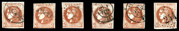 O 2c Bordeaux, Ensemble De 6 Exemplaires Avec Nuances. TB  Qualité: O - 1870 Bordeaux Printing