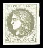 ** N°41B, 4c Gris Foncé Report 2, Belles Marges, Fraîcheur Postale. SUP (certificat)  Qualité: ** - 1870 Bordeaux Printing