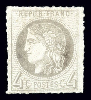 * N°41B, 4c Gris Rep 2, Percé En Lignes. TB (signé Brun/certificats)  Qualité: *  Cote: 400 Euros - 1870 Ausgabe Bordeaux