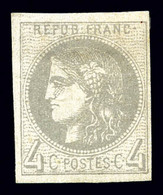 * N°41B, 4c Gris Rep 2, Frais. TB (signé Calves)  Qualité: *  Cote: 400 Euros - 1870 Ausgabe Bordeaux