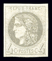 ** N°41Ba, 4c Gris-jaunâtre, Fraîcheur Postale. SUP (signé Calves/certificat)  Qualité: ** - 1870 Ausgabe Bordeaux