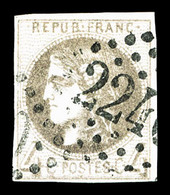 O N°41Bc, 4c Gris-noir, Nuance Rare, Très Jolie Pièce (signé Calves/certificat)   Qualité: O  Cote: 2750 Euros - 1870 Bordeaux Printing