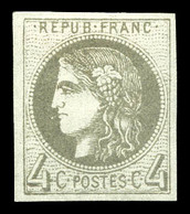 * N°41Bd, 4c Gris Foncé, Rep 2. TB (signé Calves/certificat)  Qualité: *  Cote: 750 Euros - 1870 Bordeaux Printing