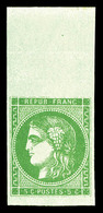 ** N°42B, 5c Vert-jaune, Bord De Feuille, Fraîcheur Postale. SUP (signé Scheller/certificat)  Qualité: ** - 1870 Bordeaux Printing