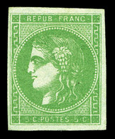 (*) N°42Bd, 5c Vert-sauge, TB (certificat)  Qualité: (*)  Cote: 1800 Euros - 1870 Ausgabe Bordeaux