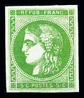 * N°42Bh, 5c Vert, Quatre Belles Marges, TTB (certificat)  Qualité: *  Cote: 900 Euros - 1870 Bordeaux Printing