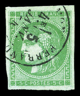 O N°42Bi, 5c Vert émeraude Clair Obl Càd Du 5.1.74. TB (certificat)  Qualité: O  Cote: 450 Euros - 1870 Bordeaux Printing