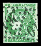 O N°42Bi, 5c Vert émeraude Clair. TB (certificats)  Qualité: O  Cote: 450 Euros - 1870 Bordeaux Printing