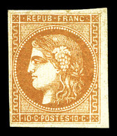 * N°43Ba, 10c Bistre-orangé Rep 2, Frais. SUP (signé Brun/certificat)  Qualité: *  Cote: 1700 Euros - 1870 Bordeaux Printing