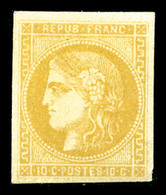 * N°43Bc, 10c Citron, Très Jolie Nuance Et Grande Fraîcheur, R.R.R Et SUPERBE (signé Brun/certificats)   Qualité: *  Cot - 1870 Bordeaux Printing