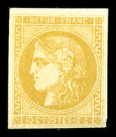 * N°43Bc, 10c Citron, Très Jolie Nuance Et Grande Fraîcheur, R.R.R Et SUPERBE (signé Brun/certificats)   Qualité: *  Cot - 1870 Emission De Bordeaux