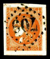 O N°48, 40c Orange, Très Grandes Marges Avec 3 Voisins. SUP (signé Scheller)  Qualité: O - 1870 Ausgabe Bordeaux