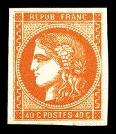 ** N°48a, 40c Orange Vif, Fraîcheur Postale. SUP (certificat)  Qualité: ** - 1870 Ausgabe Bordeaux