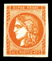 ** N°48a, 40c Orange Vif, Fraîcheur Postale. SUP (certificat)  Qualité: ** - 1870 Emission De Bordeaux