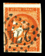 O N°48c, 40c Rouge-orange, Nuance Soutenue, Un Voisin. TTB  Qualité: O  Cote: 250 Euros - 1870 Ausgabe Bordeaux