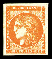 * N°48h, 40c Jaune-orange, 4 Belles Marges. SUP (certificat)  Qualité: *  Cote: 1450 Euros - 1870 Emission De Bordeaux