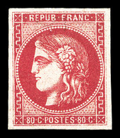 * N°49, 80c Rose, Jolie Pièce. TTB (signé Brun/certificat)  Qualité: *  Cote: 725 Euros - 1870 Emission De Bordeaux