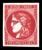 * N°49b, 80c Rose Vif, Grandes Marges Et Très Jolie Couleur. SUP (signé Brun/certificat)  Qualité: *  Cote: 1000 Euros - 1870 Ausgabe Bordeaux