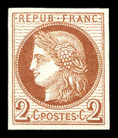 * N°51c, 2c Rouge-brun Non Dentelé. TTB (certificat)  Qualité: *  Cote: 475 Euros - 1871-1875 Cérès