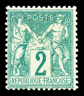 * N°62, 2c Vert Type I, Jolie Pièce, SUP (signé/certificats)  Qualité: *  Cote: 1800 Euros - 1876-1878 Sage (Typ I)