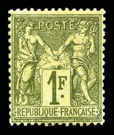 ** N°72, 1f Bronze Type I. TTB (signé Calves/certificat)  Qualité: ** - 1876-1878 Sage (Typ I)