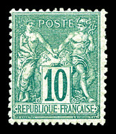 * N°76, 10c Vert Type II. TB (signé Scheller/certificat)  Qualité: *  Cote: 1400 Euros - 1876-1878 Sage (Typ I)