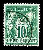 O N°76, 10c Vert Type II, Très Bon Centrage. TTB (signé Scheller)  Qualité: O - 1876-1878 Sage (Typ I)