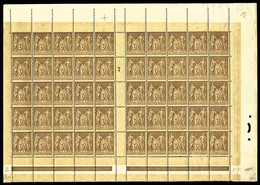 ** N°80a, 30c Brun-foncé En Panneau De 50 Exemplaire Millésime '7' (1ex*), Fraîcheur Postale, SUPERBE (certificat)   Qua - 1876-1878 Sage (Typ I)