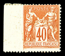 * N°94, 40c Orange Dentelé Sur 3 Cotés. TTB  Qualité: *  Cote: 300 Euros - 1876-1878 Sage (Typ I)