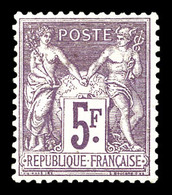 ** N°95, 5f Violet Sur Lilas, Bon Centrage, Fraîcheur Postale. SUP (signé Calves/certificat)  Qualité: ** - 1876-1878 Sage (Typ I)