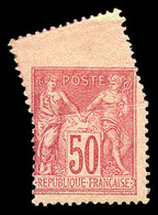 * N°98, 50c Rose Type II, Piquage Oblique Par Pliage. TTB (signé Calves/certificat)  Qualité: * - 1876-1878 Sage (Typ I)