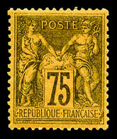 * N°99, 75c Orange, Très Bon Centrage, TTB (certificat)  Qualité: * - 1876-1878 Sage (Typ I)