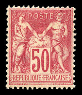 ** N°104, 50c Rose Type I, Bon Centrage, Fraîcheur Postale. SUP (certificat)  Qualité: ** - 1876-1878 Sage (Typ I)