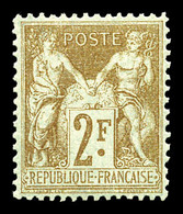 ** N°105, 2f Bistre Sur Azuré, Fraîcheur Postale, Très Bon Centrage. SUP (certificat)  Qualité: ** - 1876-1878 Sage (Typ I)