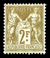 ** N°105, 2F Bistre Sur Azuré, Fraîcheur Postale, TTB (certificat)  Qualité: ** - 1876-1878 Sage (Typ I)