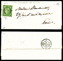O N°2, 15c Vert Obl étoile Sur Petite Lettre Locale De Paris, SUP (signé Calves/certificat)  Qualité: O  Cote: 1850 Euro - 1849-1876: Klassik