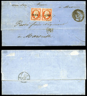 O N°16, 40c Empire En Paire Obl Losange 'CECD' + Càd 'CORPS EXP.CHINE Bau D' Sur Lettre Double Port Du 21.12.61 Pour Mar - 1849-1876: Klassik