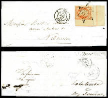 O N°16c, 40c Orange Bord De Feuille Avec Double Filet D'encadrement Coin De Feuille (bdf Supérieur Présent Au Verso) Sur - 1849-1876: Période Classique