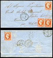 O N°23, 40c Dentelé, 4 Exemplaires Obl Ancre (dont 1 Au Verso) Sur Lettre En PD De Buenos-Aires Le 12.3.1865, Ligne De L - 1849-1876: Période Classique