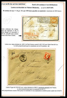 O N°23, 40c Dentelé: 2 Lettres Territoriales En Valeurs Déclarées Dont Exemplaire Obl Gros Points Carré Avec Descriptif  - 1849-1876: Classic Period