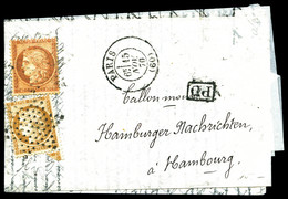 O LE GENERAL ULRICH', Correspondance Havas En Allemand, Affranchie à 50c (10c + 40c Siège) Au Départ De Paris Le 15 Nove - War 1870