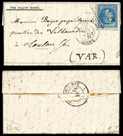 O LE DAVY', Gazette Des Absents N°13 Affranchie Avec 20c Lauré, Cad De Paris Du 9 Dec 70 Pour Toulon, Arrivée Le 21 Dec  - Krieg 1870
