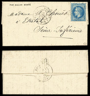 O LA POSTE DE PARIS', Gazette Des Absents N°28 Affranchie Avec 20c Lauré, Cad Du 17 Janv 71 Pour Etreta, Arrivée Le 21 J - Krieg 1870