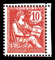 ** N°124, 10c Mouchon Bdf, TB  Qualité: **  Cote: 225 Euros - 1900-02 Mouchon